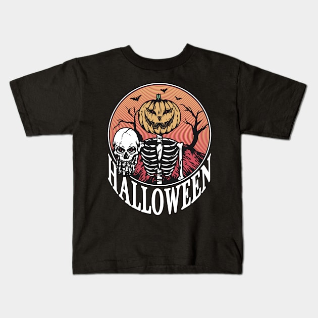 halloween Kids T-Shirt by Yohanes Yeesa